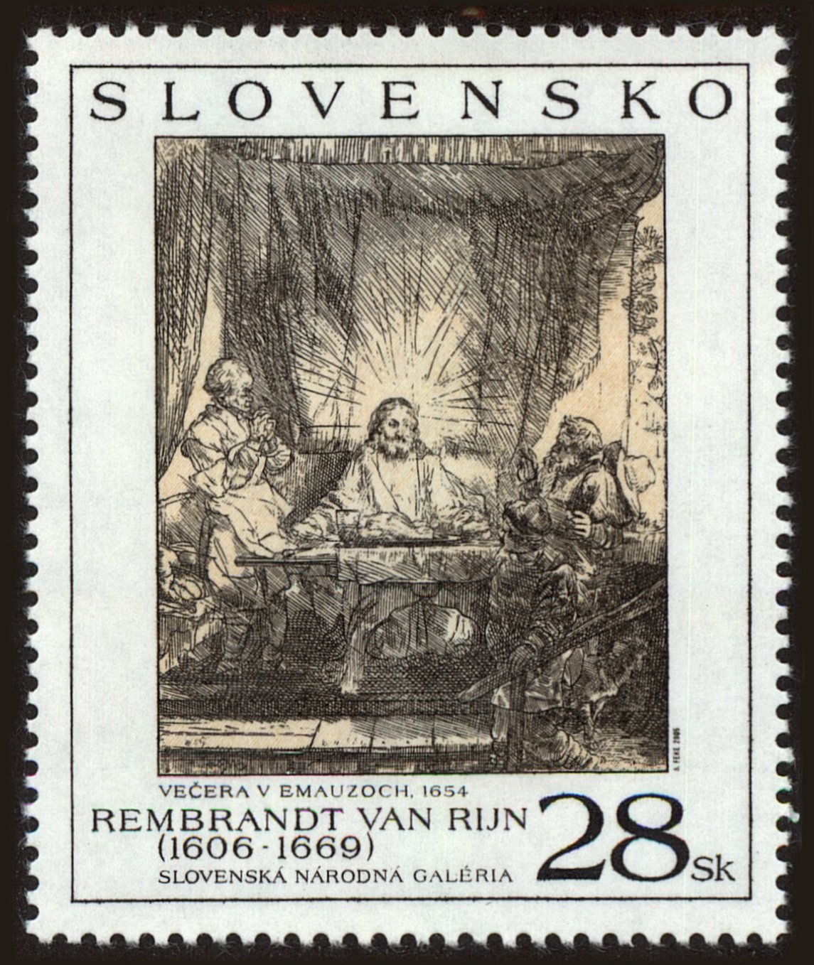 Front view of Slovakia 488 collectors stamp
