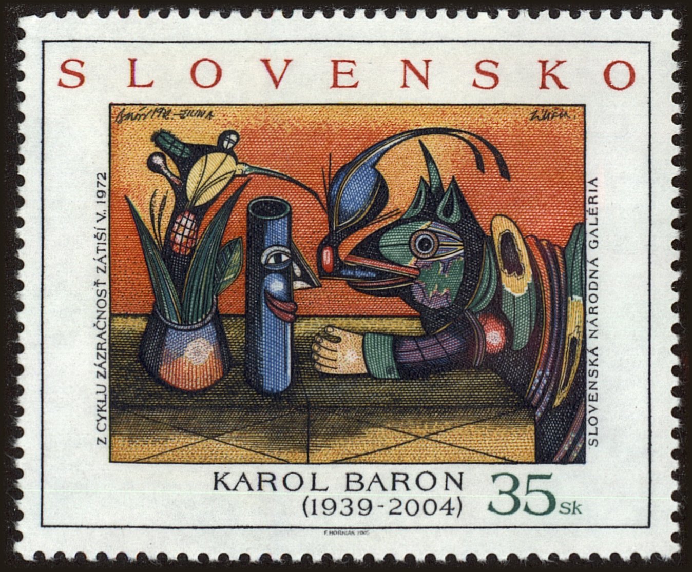 Front view of Slovakia 489 collectors stamp