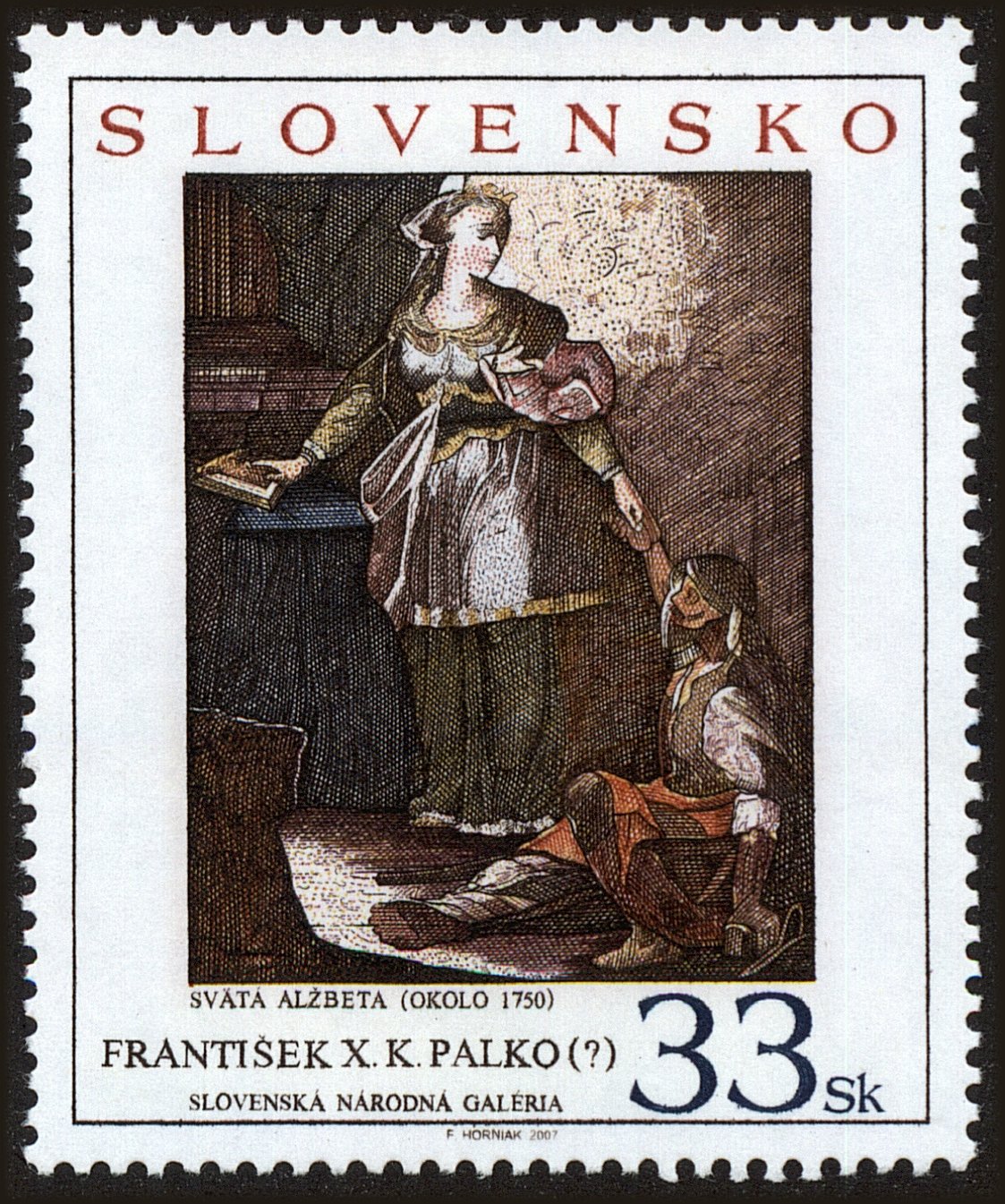 Front view of Slovakia 530 collectors stamp