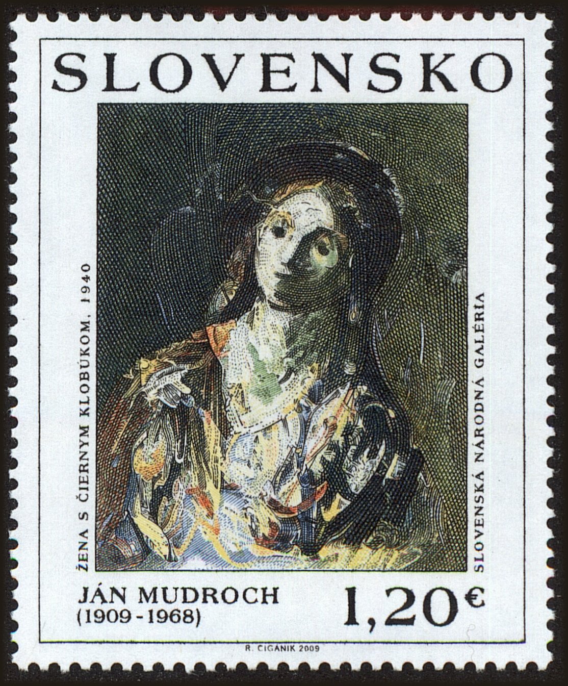 Front view of Slovakia 584 collectors stamp