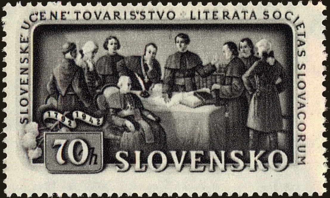 Front view of Slovakia 77 collectors stamp