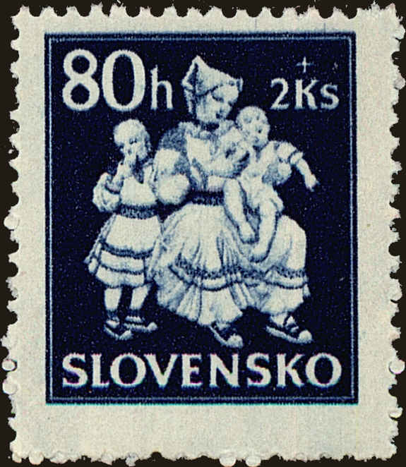 Front view of Slovakia B13 collectors stamp