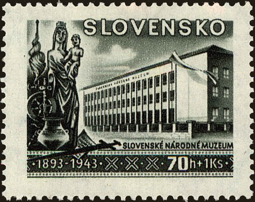 Front view of Slovakia B18 collectors stamp