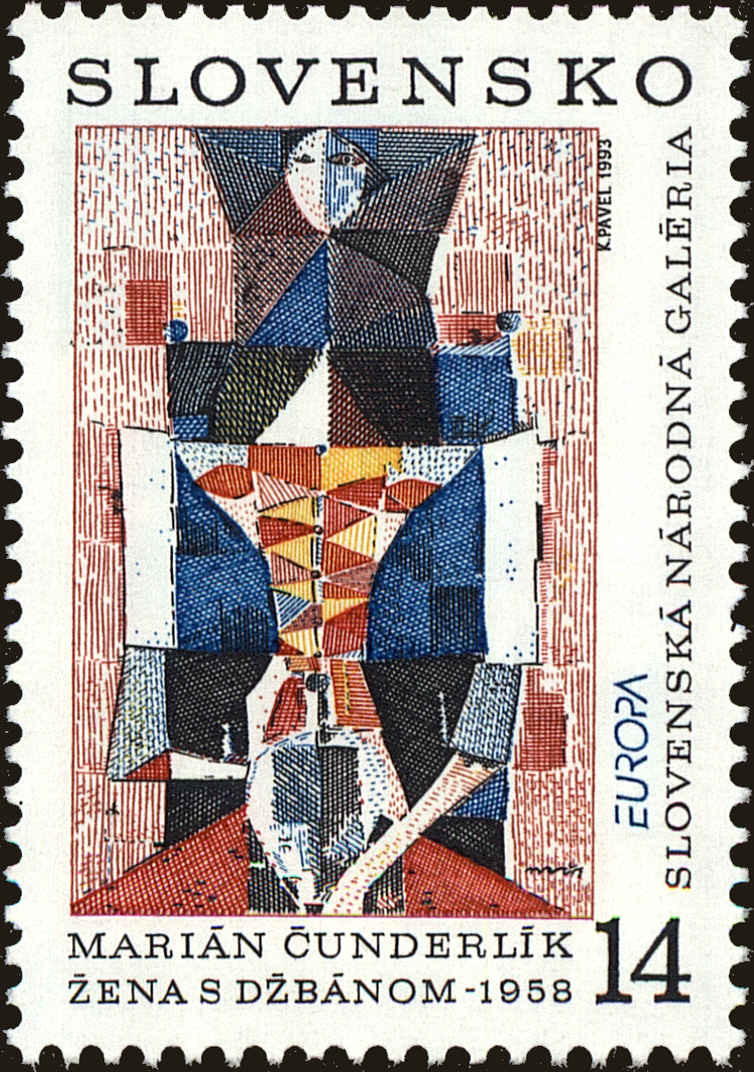 Front view of Slovakia 166 collectors stamp