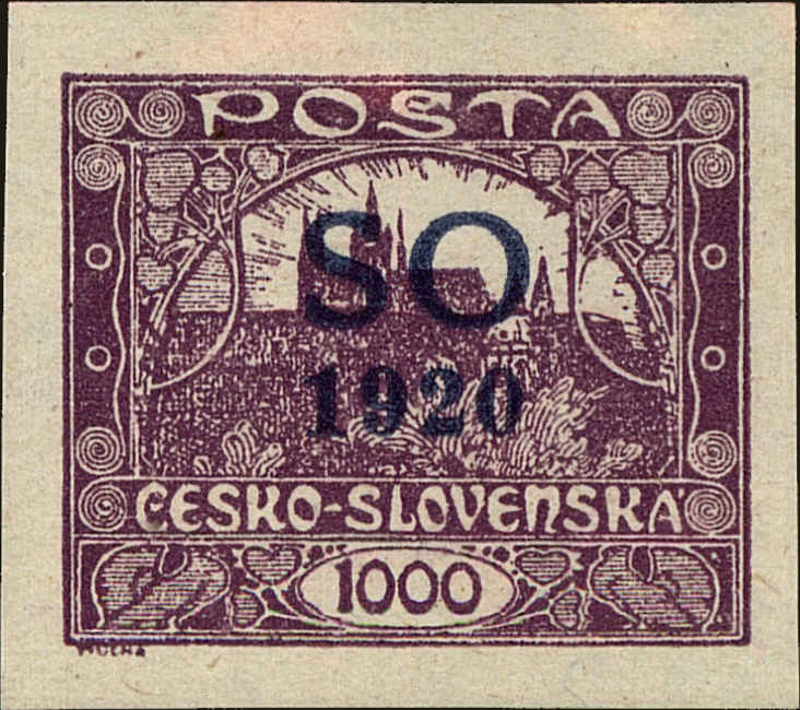 Front view of Eastern Silesia 21 collectors stamp