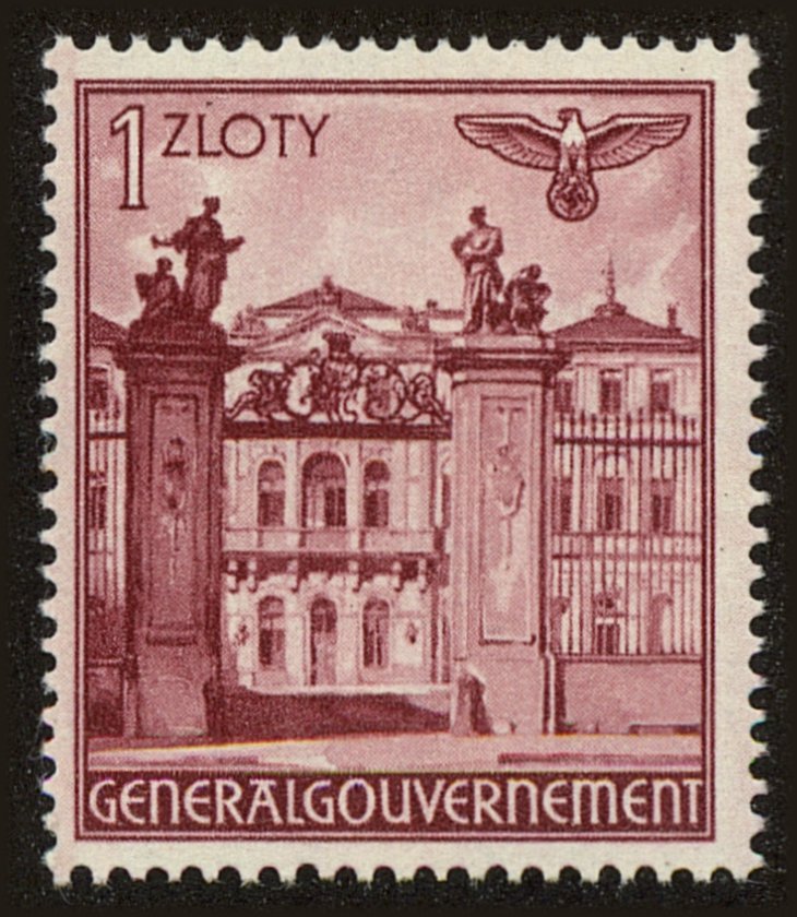 Front view of Polish Republic N71 collectors stamp