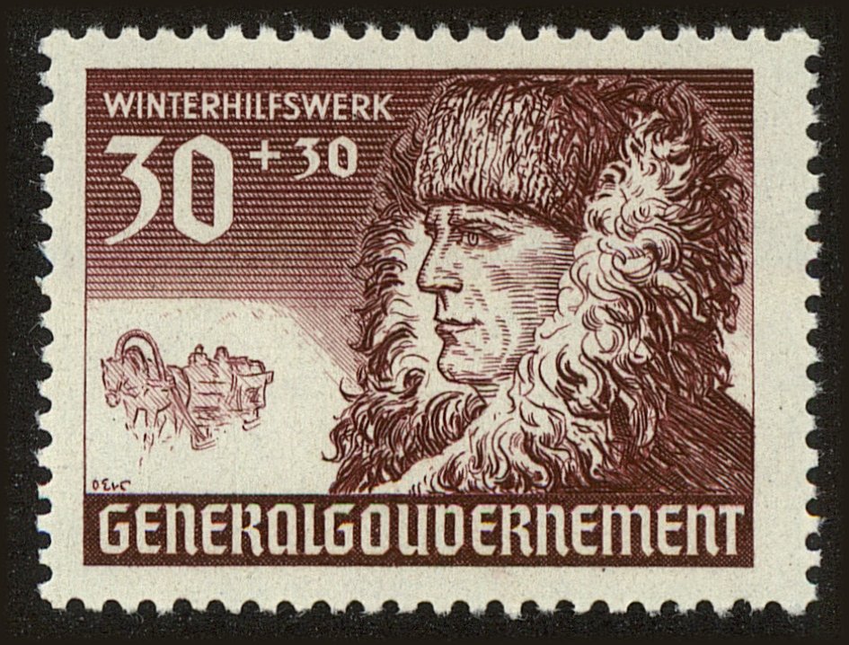 Front view of Polish Republic NB10 collectors stamp