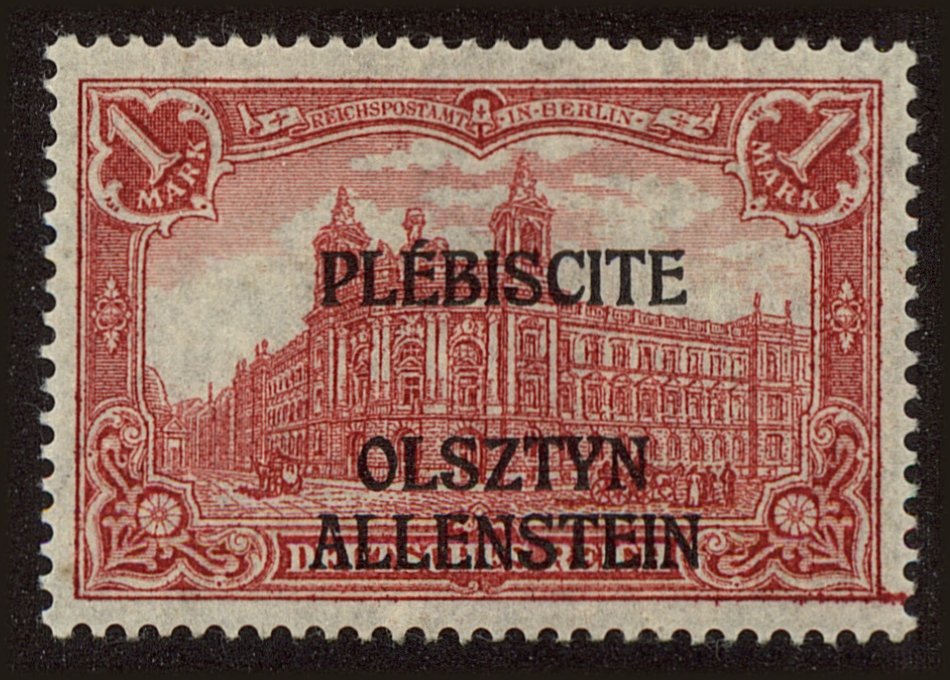 Front view of Allenstein 10 collectors stamp