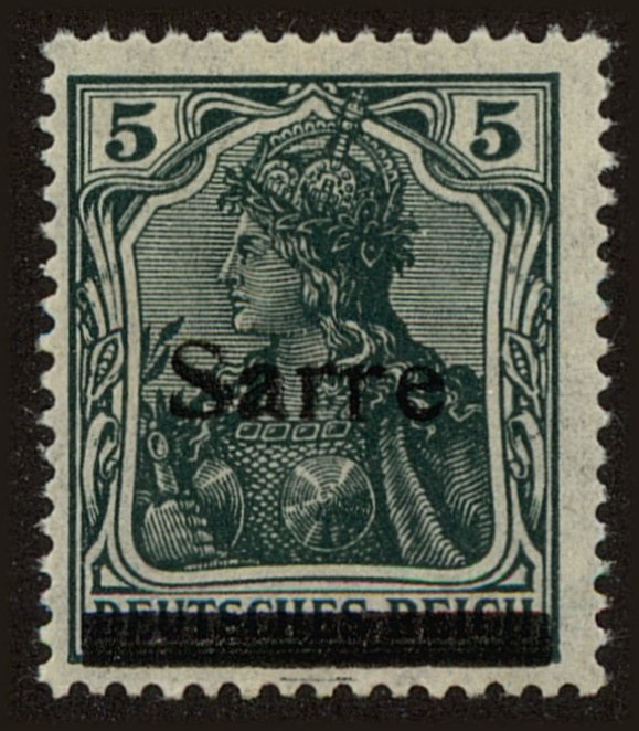 Front view of Saar 4a collectors stamp