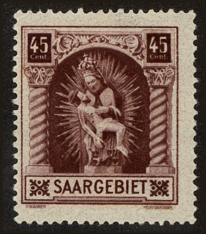 Front view of Saar 118 collectors stamp
