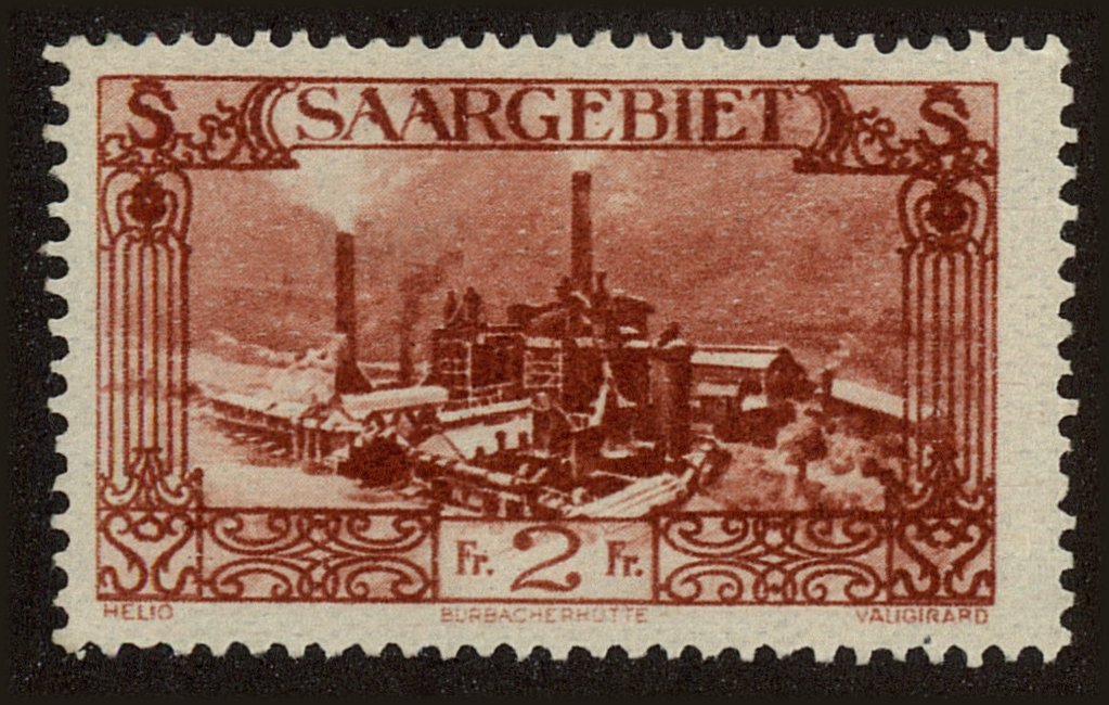 Front view of Saar 133 collectors stamp