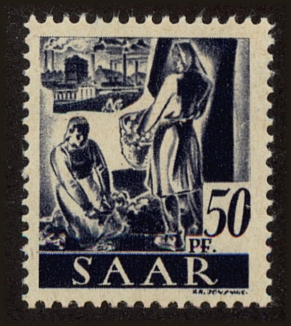 Front view of Saar 167 collectors stamp