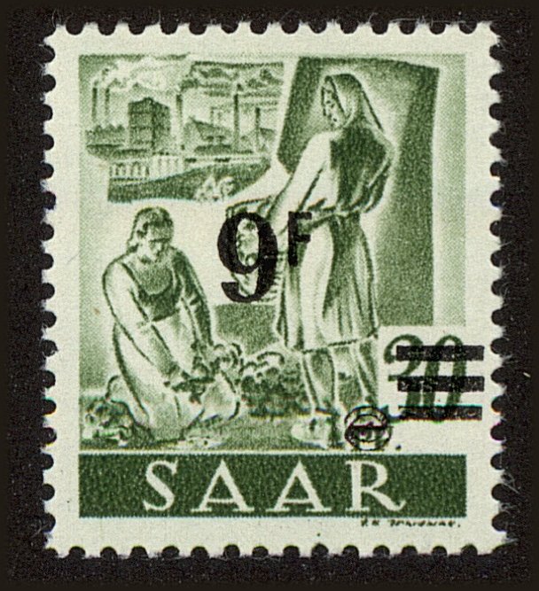 Front view of Saar 183 collectors stamp