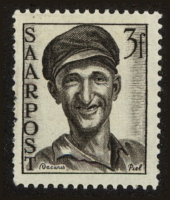 Front view of Saar 192 collectors stamp