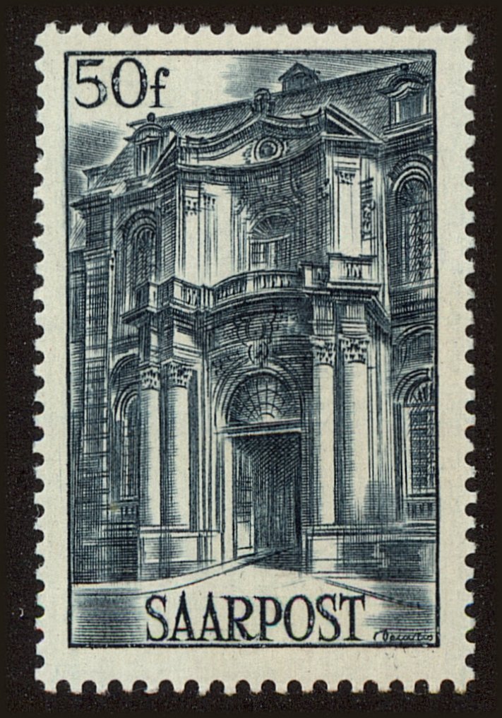 Front view of Saar 200 collectors stamp