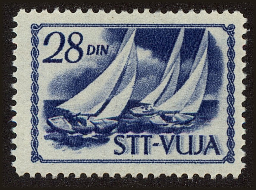 Front view of Trieste (Zone B) 45 collectors stamp