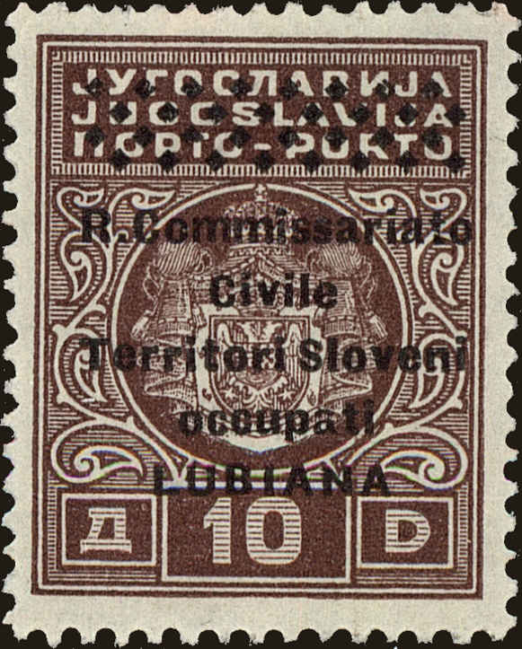 Front view of Ljubljana NJ10 collectors stamp