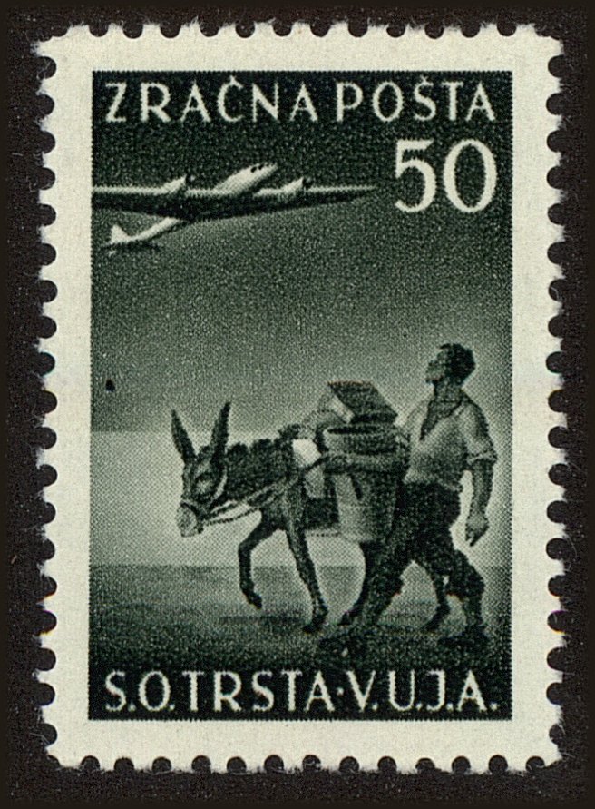 Front view of Kingdom of Yugoslavia C8 collectors stamp