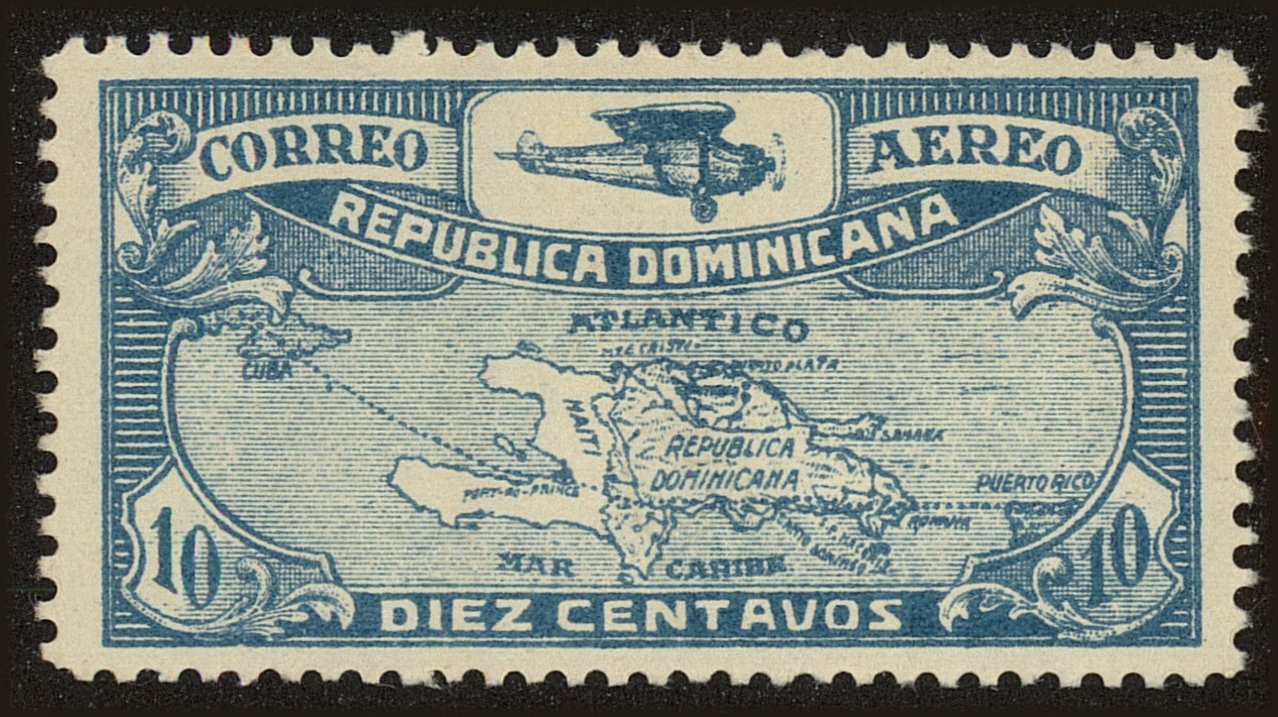 Front view of Dominican Republic C6 collectors stamp