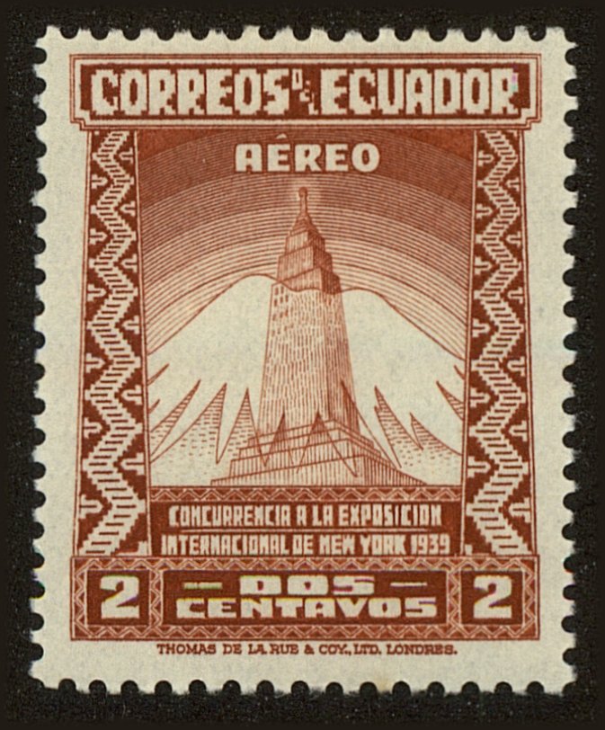 Front view of Ecuador C80 collectors stamp