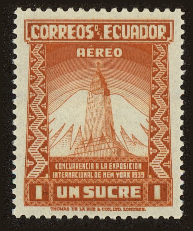 Front view of Ecuador C84 collectors stamp
