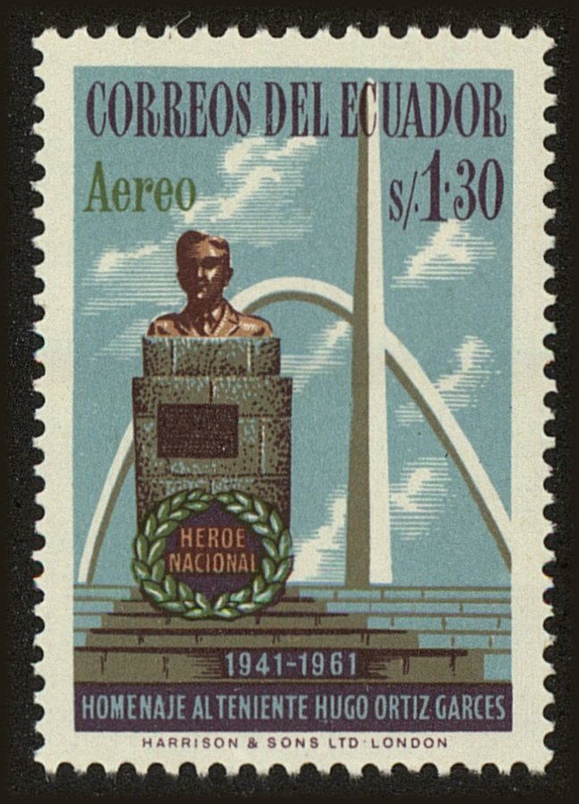 Front view of Ecuador C382 collectors stamp