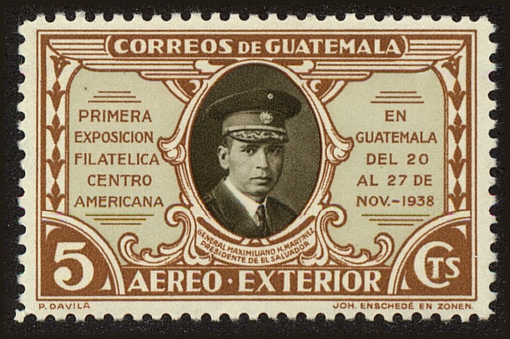 Front view of Guatemala C97 collectors stamp