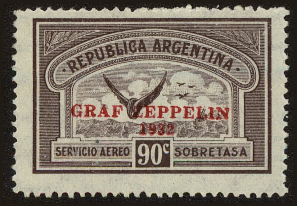 Front view of Argentina C37 collectors stamp