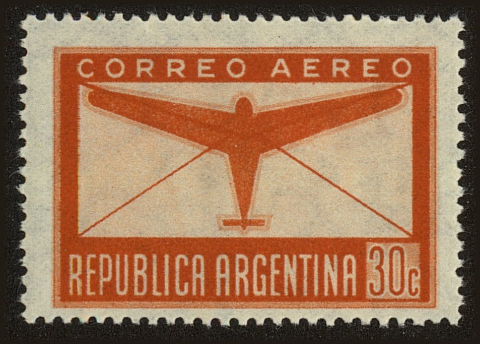 Front view of Argentina C38 collectors stamp