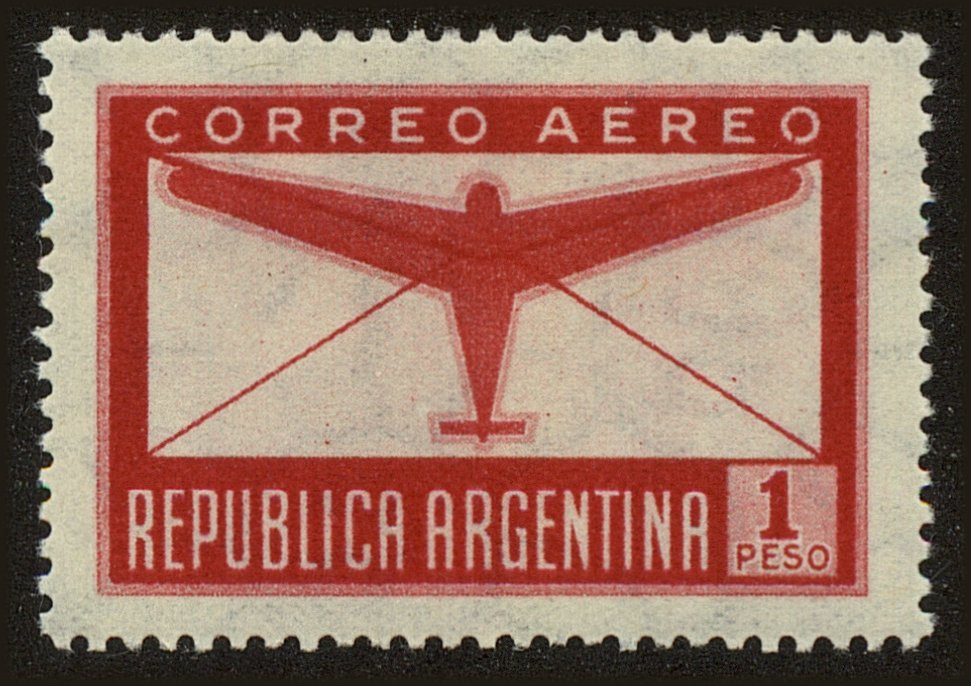 Front view of Argentina C40 collectors stamp