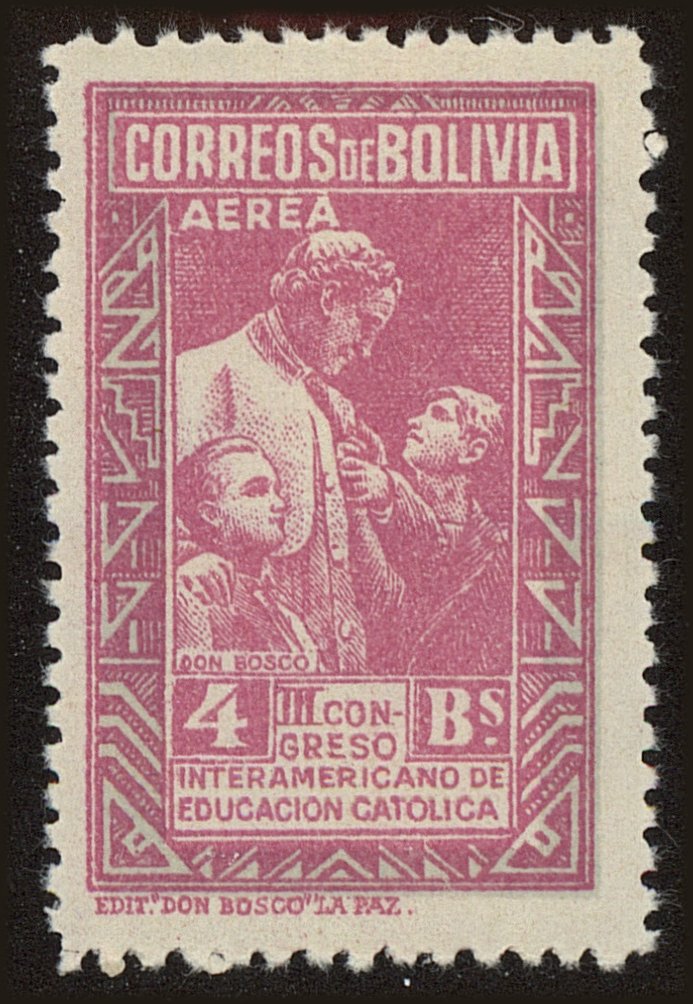 Front view of Bolivia C121 collectors stamp