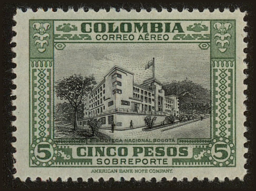 Front view of Colombia C133 collectors stamp