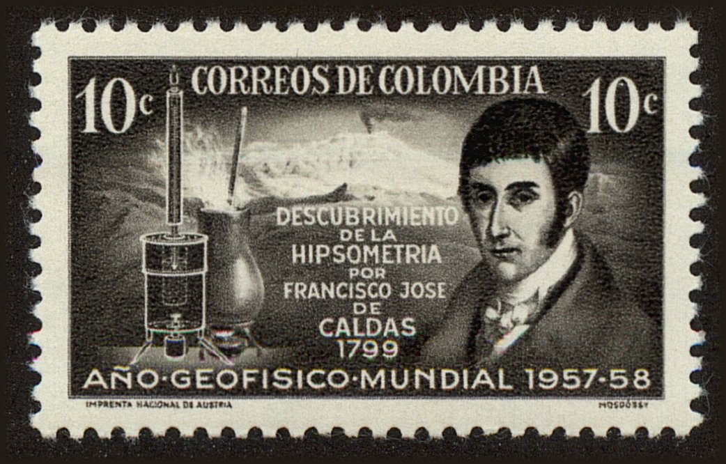 Front view of Colombia 680 collectors stamp