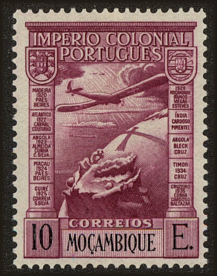 Front view of Mozambique C9 collectors stamp