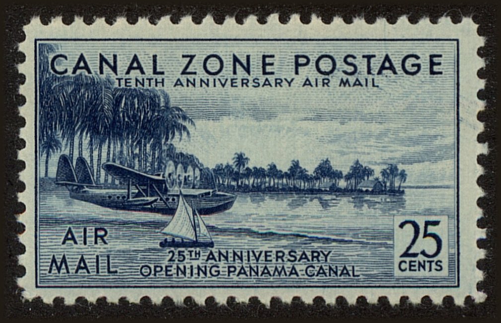 Front view of Canal Zone C18 collectors stamp
