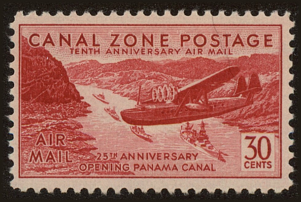 Front view of Canal Zone C19 collectors stamp