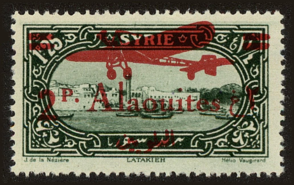 Front view of Alaouites C20 collectors stamp