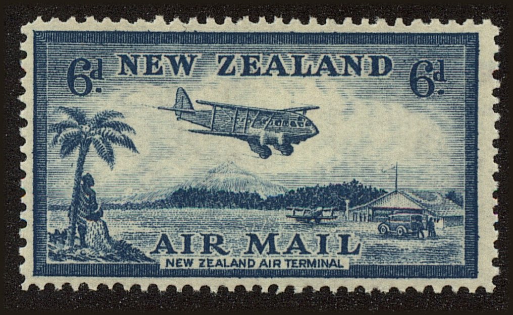 Front view of New Zealand C8 collectors stamp