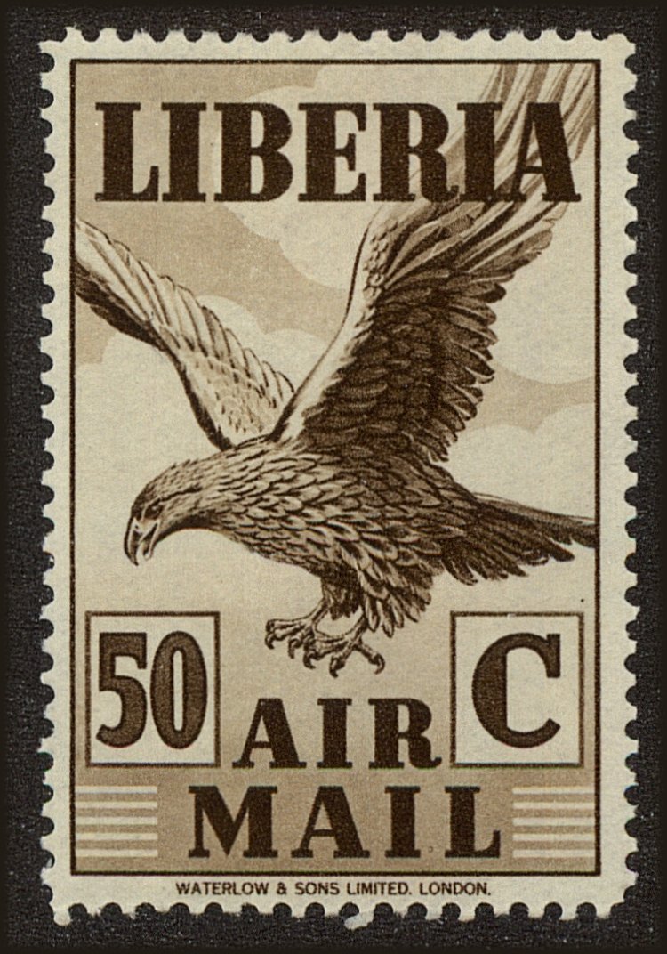 Front view of Liberia C12 collectors stamp