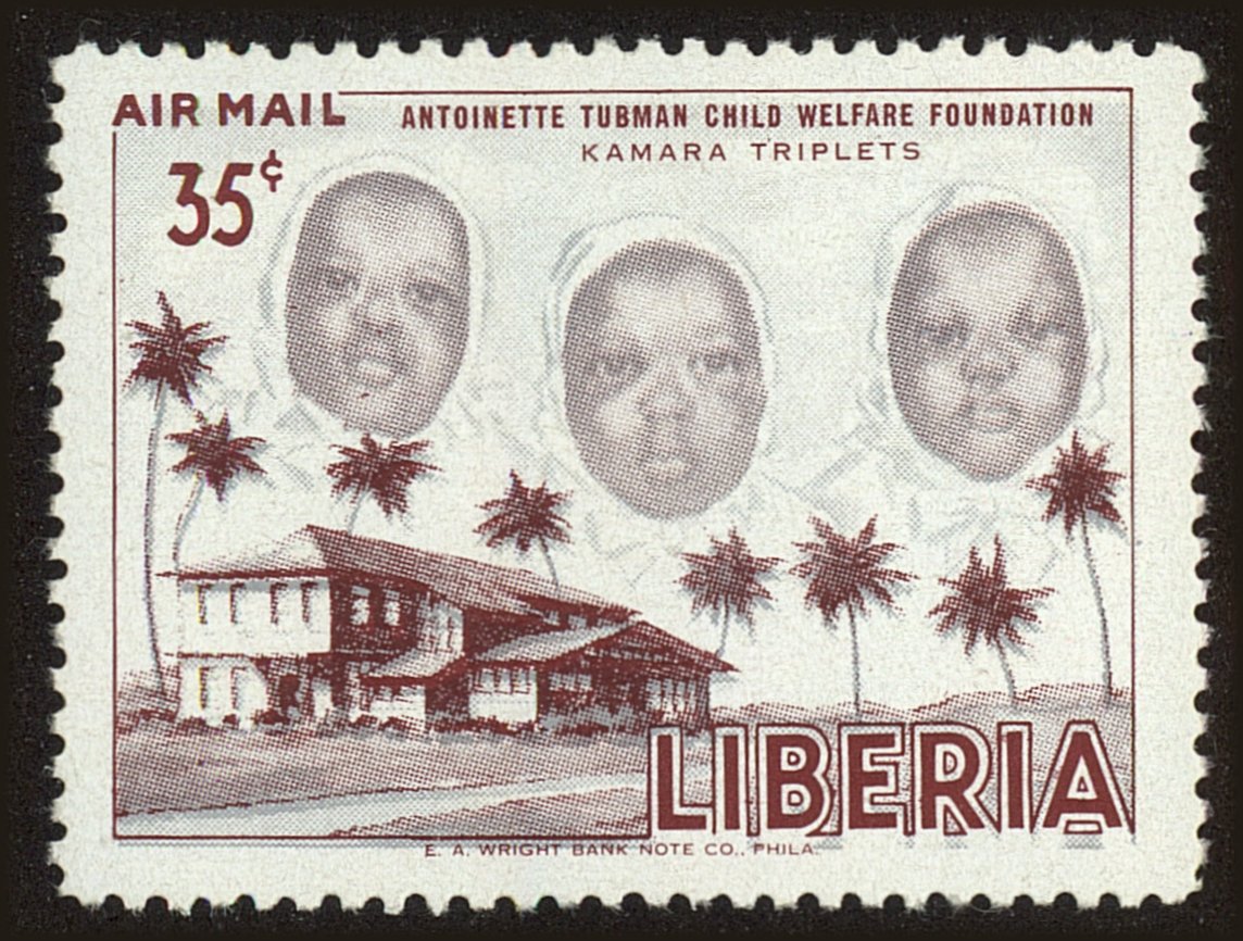 Front view of Liberia C112 collectors stamp