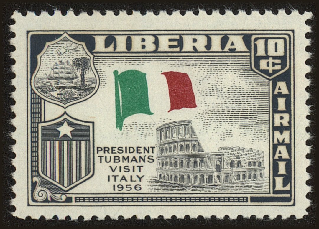 Front view of Liberia C114 collectors stamp