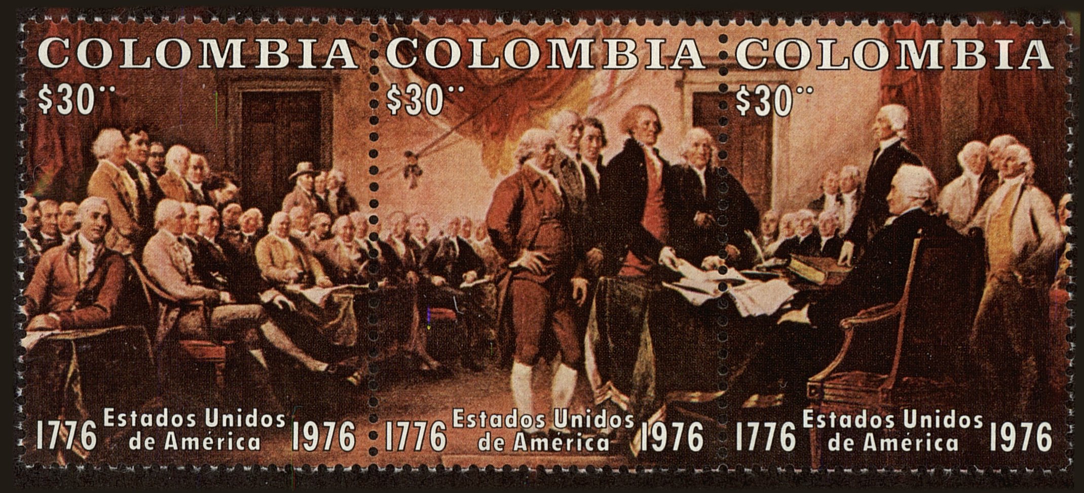 Front view of Colombia 846 collectors stamp