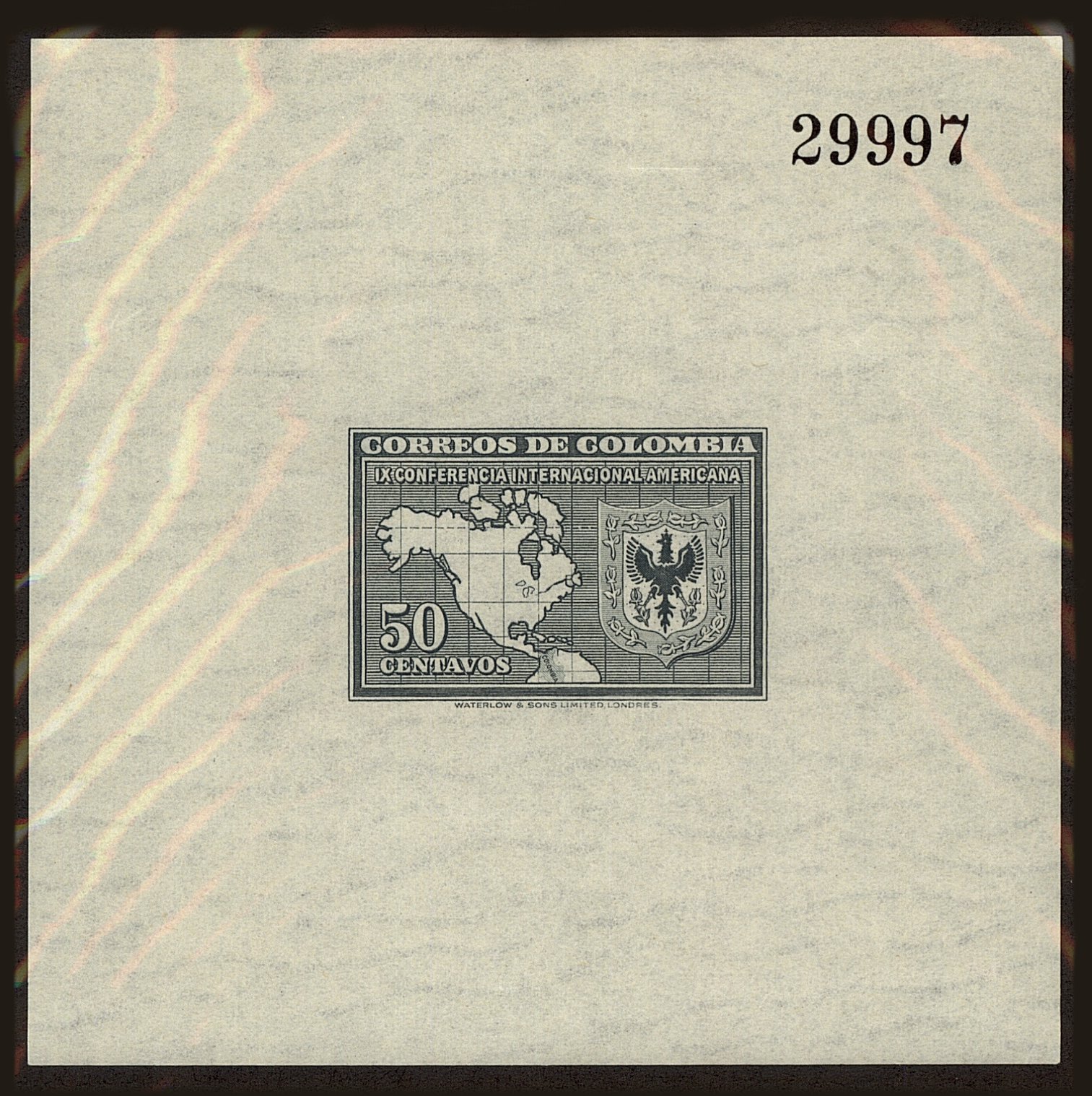 Front view of Colombia 560 collectors stamp