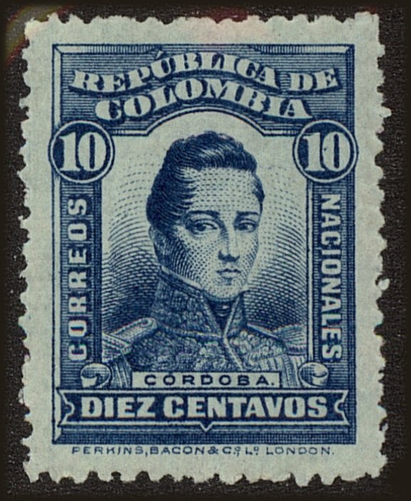 Front view of Colombia 374 collectors stamp