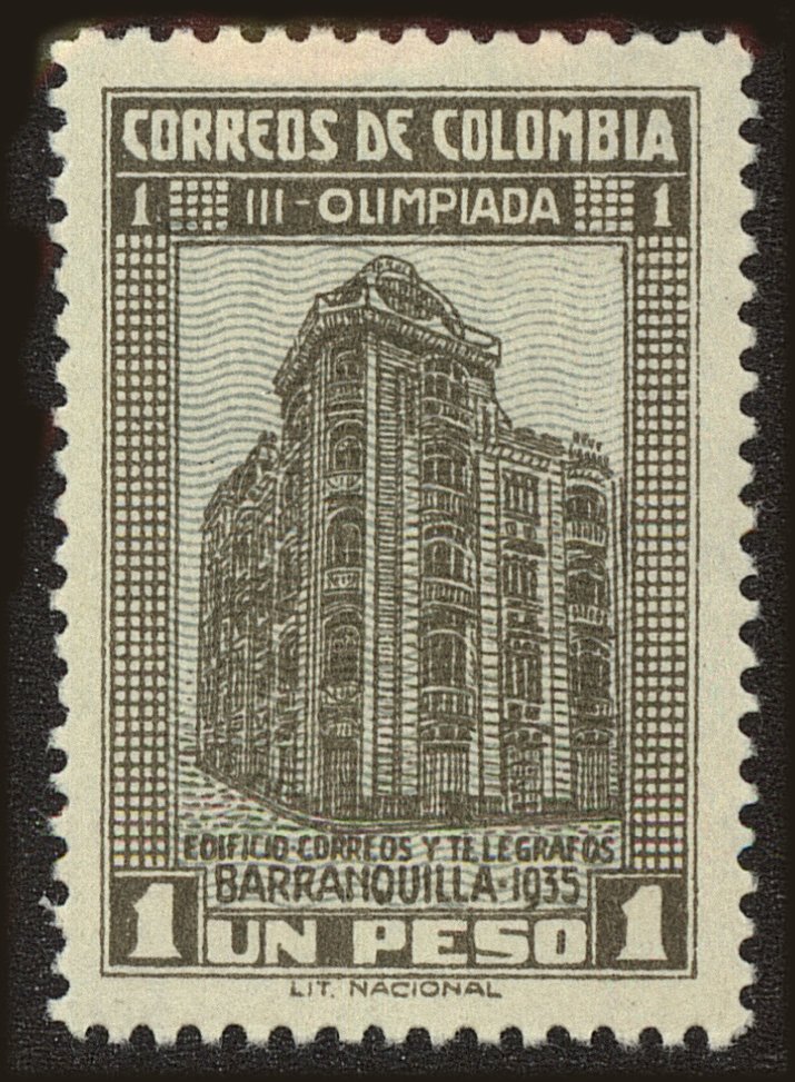 Front view of Colombia 433 collectors stamp