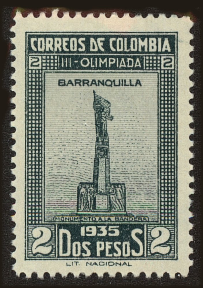 Front view of Colombia 434 collectors stamp
