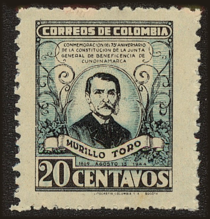 Front view of Colombia 510 collectors stamp