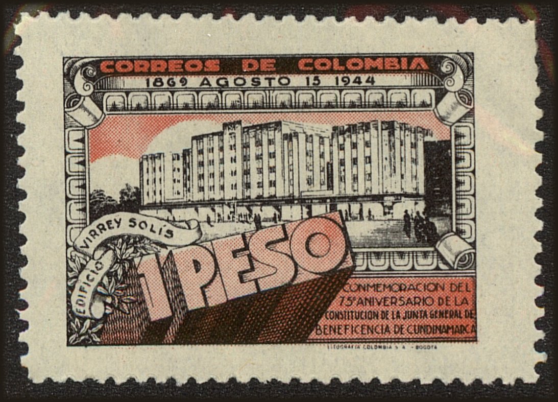 Front view of Colombia 512 collectors stamp