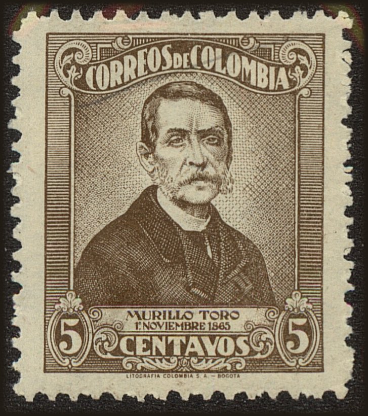 Front view of Colombia 514 collectors stamp