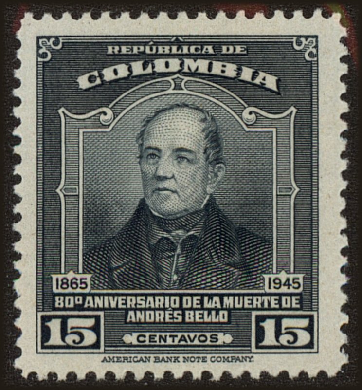 Front view of Colombia 541 collectors stamp